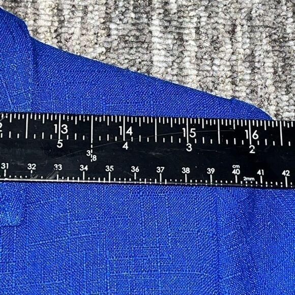 Allison Daley Womens Blazer Size 8P Blue Notch Lapel 3/4 Sleeves‎ Button Front - Picture 5 of 10